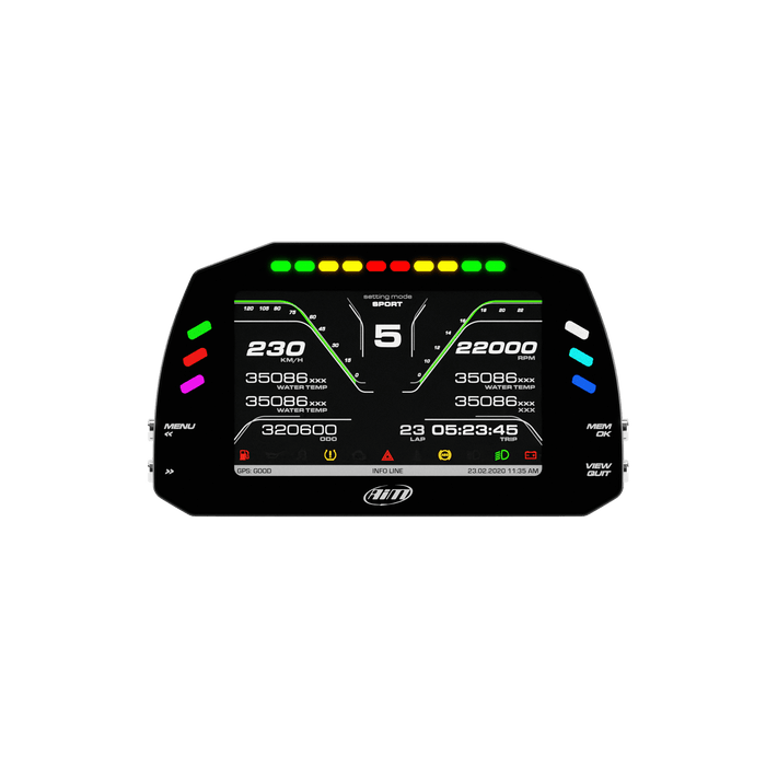 AiM MXS 1.3 Strada 5" TFT Dash Display with Race Icons - Motorsport Supplies