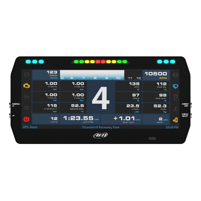 AiM MXT 1.3 Strada 10" TFT Digital Display with Race Icons - Motorsport Supplies