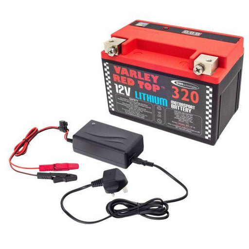 Varley Red Top 320 Lithium Battery Inc 2Ah Charger - Motorsport Supplies