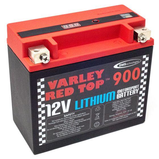 Varley Red Top 900 Lithium Battery With 6AH Charger - Motorsport Supplies