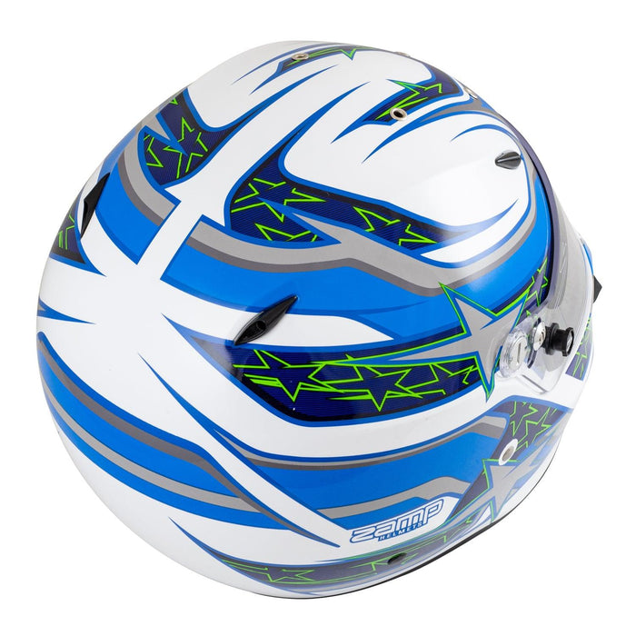 Zamp ZR-72 White / Blue Helmet - Motorsport Supplies