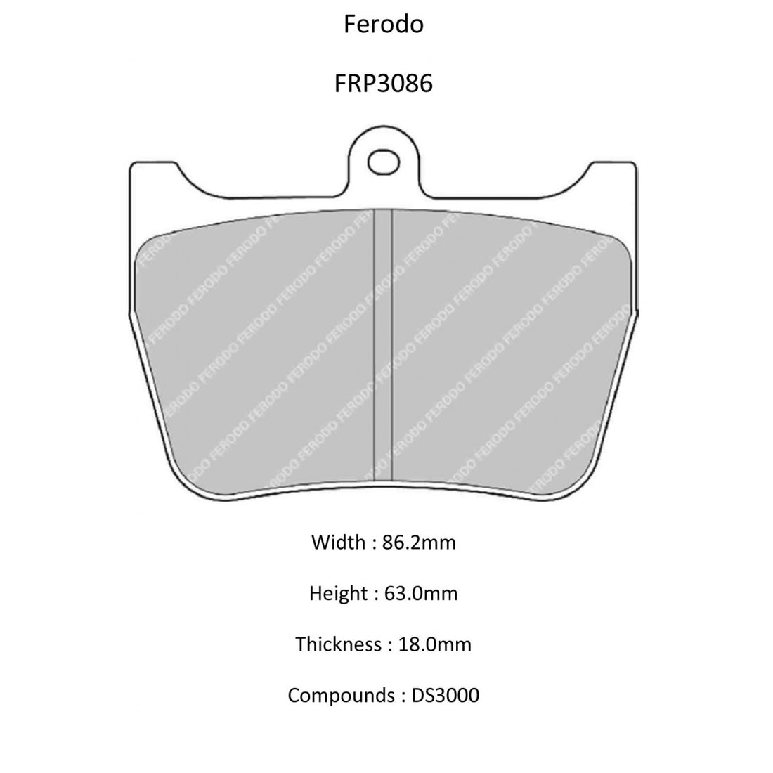 Ferodo FRP3086R DS3000 Brake Pads