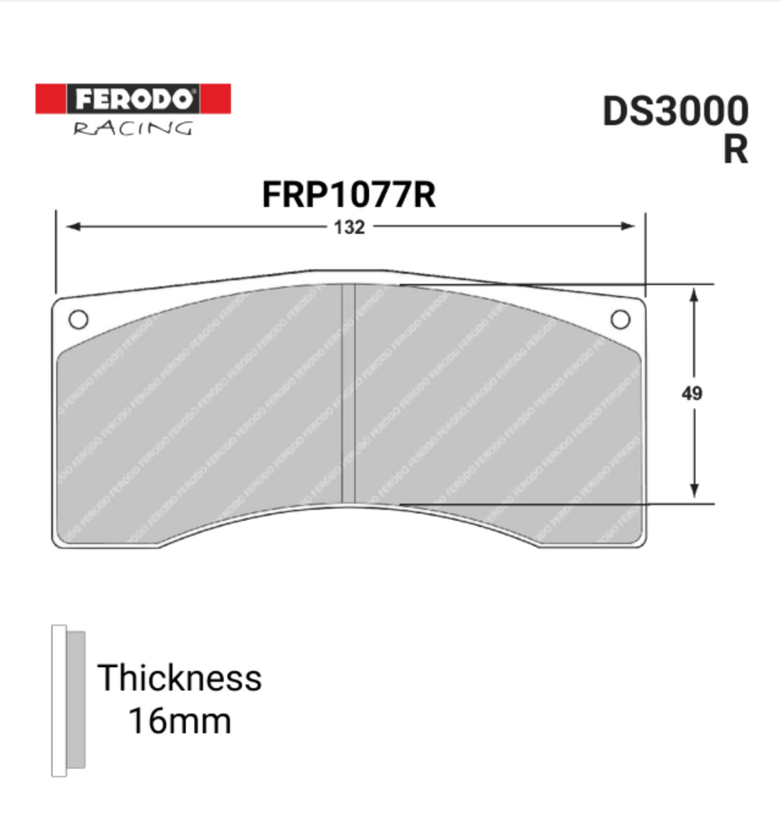 Ferodo FRP1077R DS3000 Brake Pads