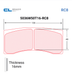 CL Brake Pads 5036W50T16 - RC8 CMPD -16MM - Motorsport Supplies