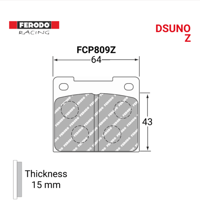 Ferodo FCP809Z DSUNO(Z) Brake Pads - Motorsport Supplies