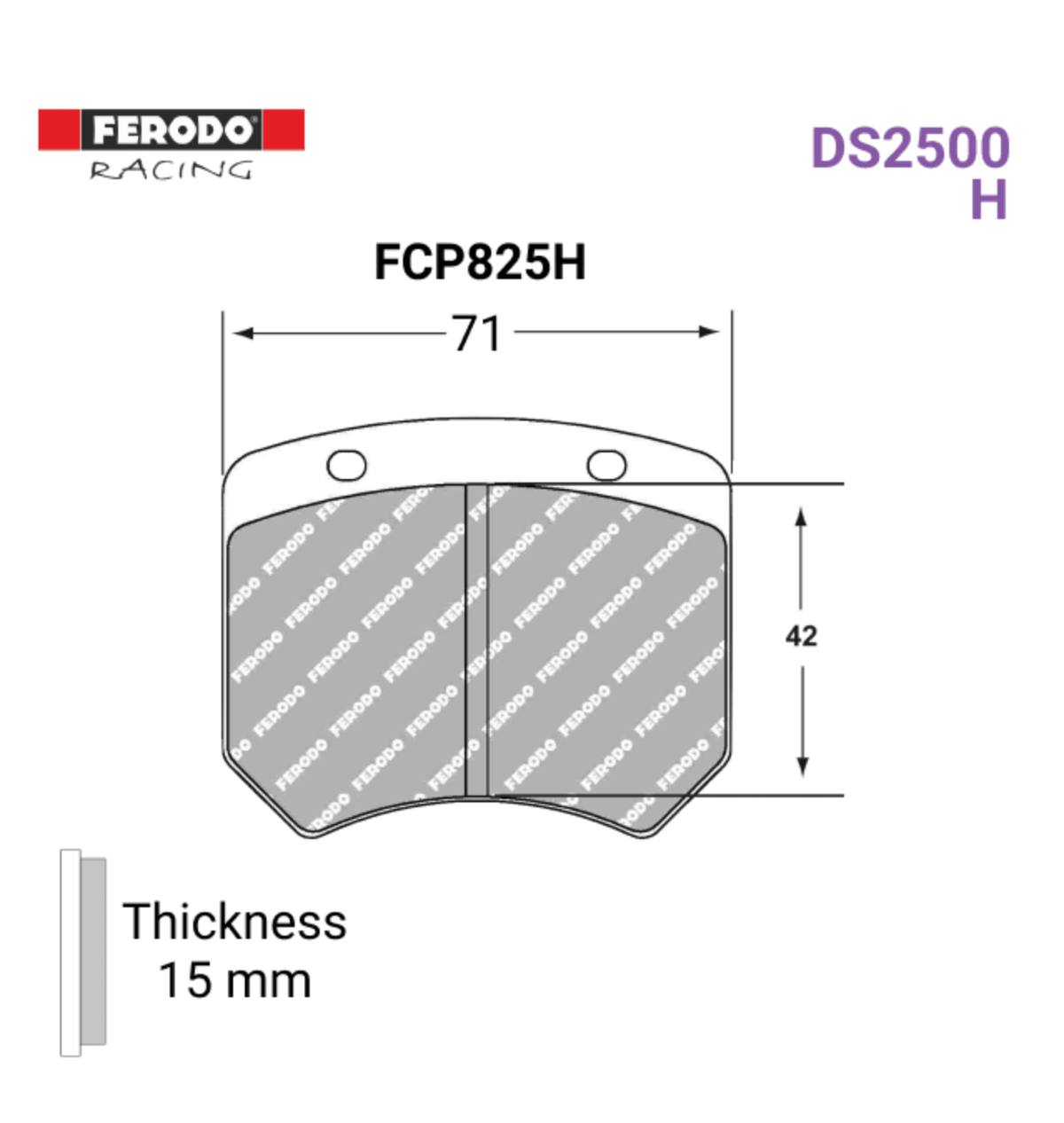 Ferodo FCP825H DS2500 Brake Pads — Motorsport Supplies