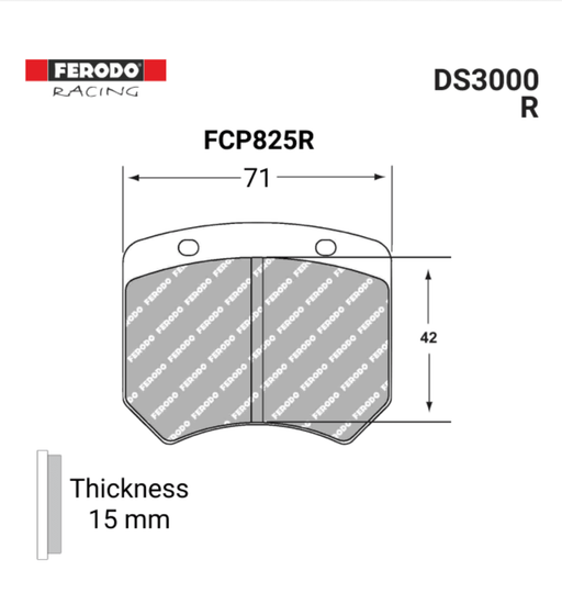 Ferodo FCP825R DS3000 Brake Pads - Motorsport Supplies