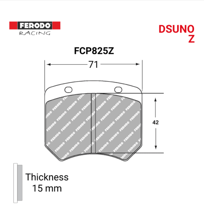 Ferodo FCP825Z DSUNO(Z) Brake Pads - Motorsport Supplies