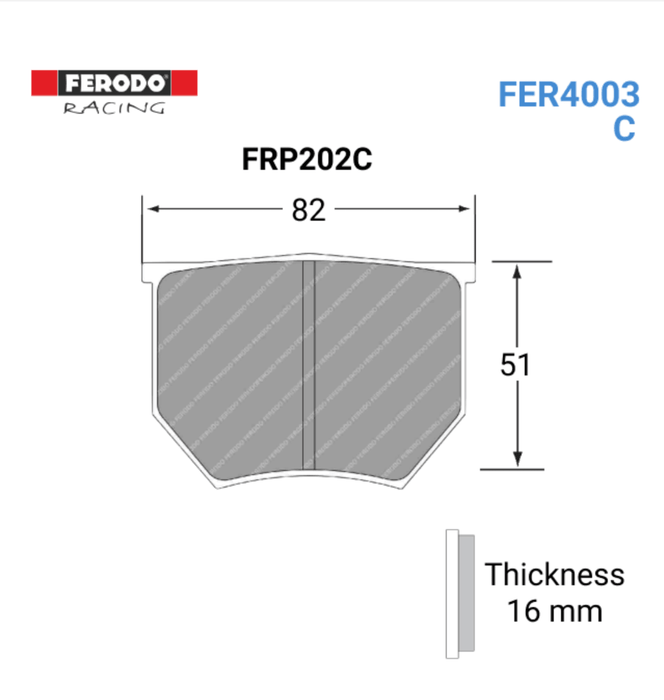 Ferodo FRP202C 4003 Brake Pads - Motorsport Supplies