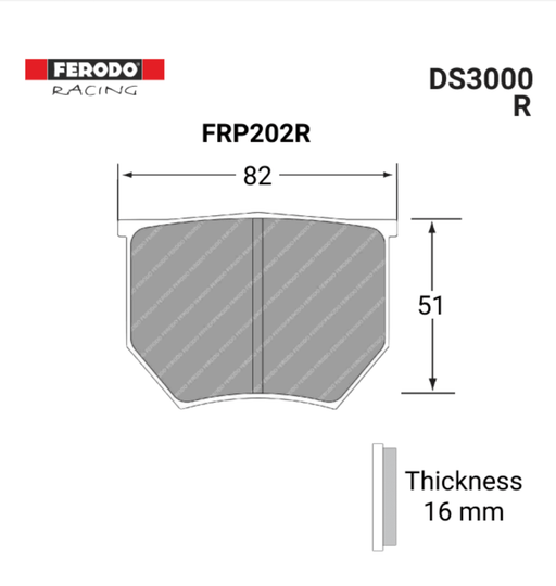 Ferodo FRP202R DS3000 Brake Pads - Motorsport Supplies