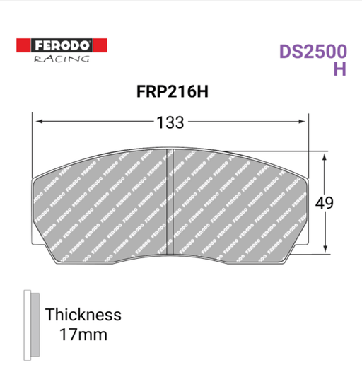 Ferodo FRP216H DS2500 Brake Pads - Motorsport Supplies