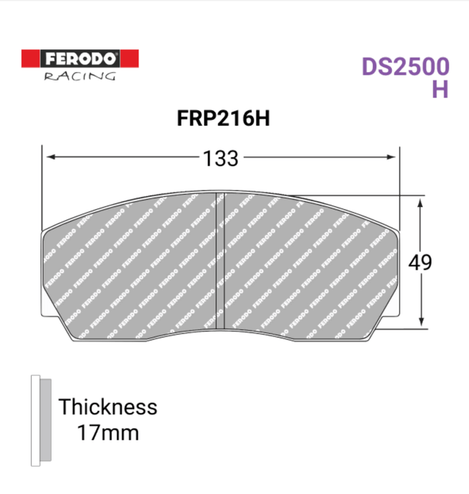 Ferodo FRP216H DS2500 Brake Pads - Motorsport Supplies