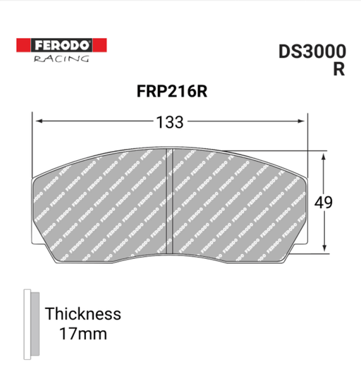 Ferodo FRP216R DS3000 Brake Pads - Motorsport Supplies