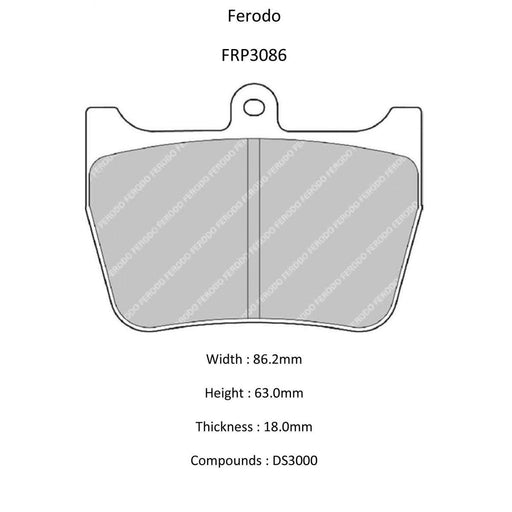 Ferodo FRP3086R DS3000 Brake Pads - Motorsport Supplies