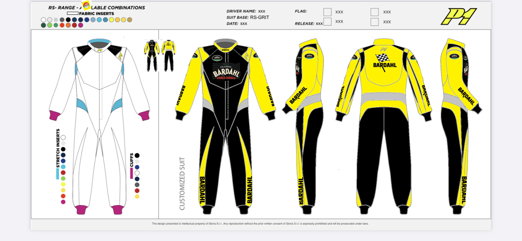 fully customised p1 racesuit and underwear tops