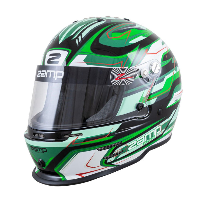 Zamp RZ 42 Youth Helmet Black / Green - Motorsport Supplies