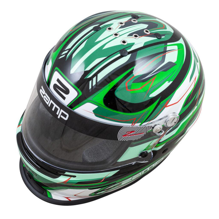 Zamp RZ 42 Youth Helmet Black / Green - Motorsport Supplies