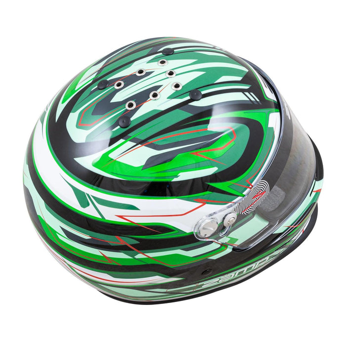 Zamp RZ 42 Youth Helmet Black / Green - Motorsport Supplies