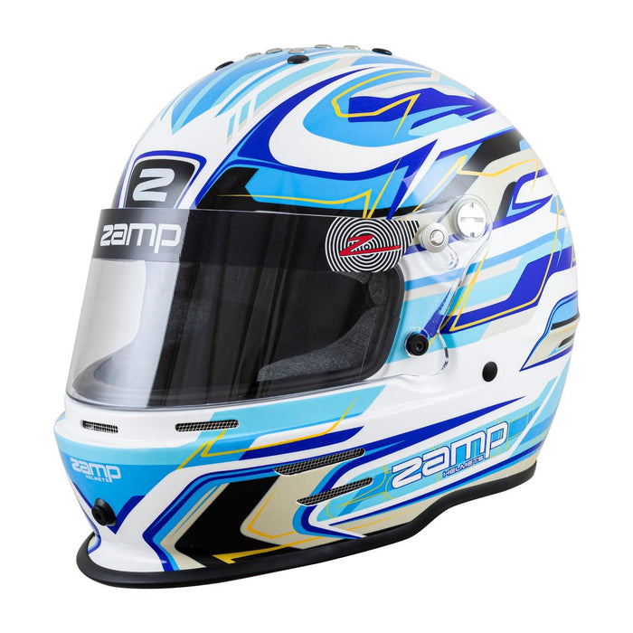 Zamp RZ 42 Youth Helmet White / Blue - Motorsport Supplies