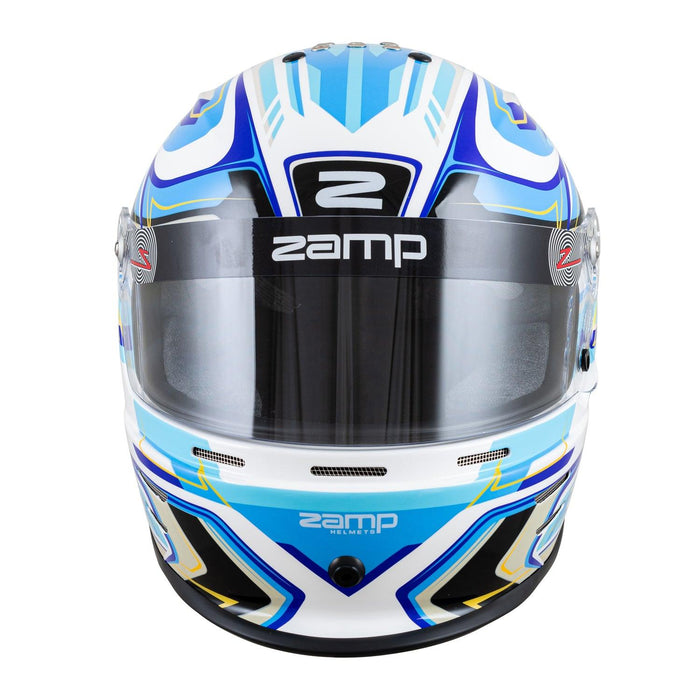 Zamp RZ 42 Youth Helmet White / Blue - Motorsport Supplies