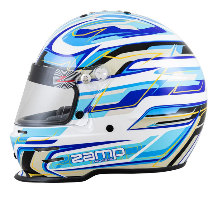 Zamp RZ 42 Youth Helmet White / Blue - Motorsport Supplies