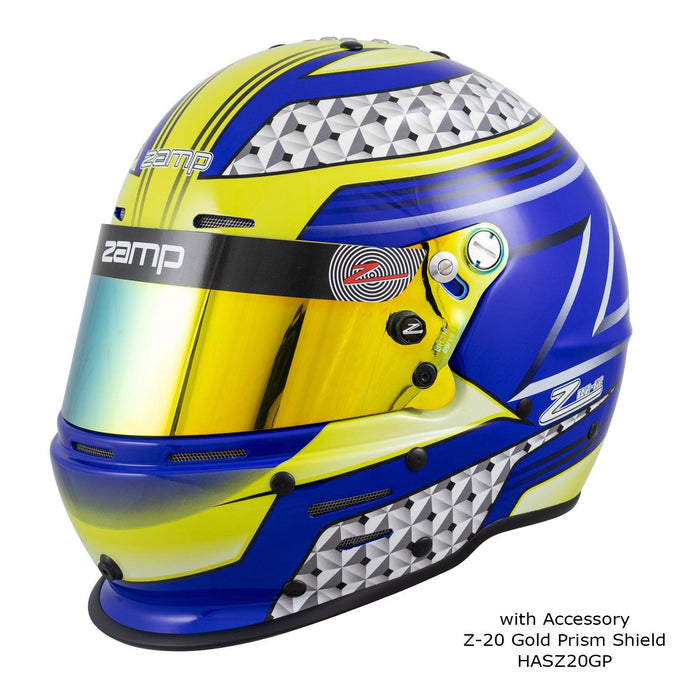 zamp rz 62 helmet blue / yellow