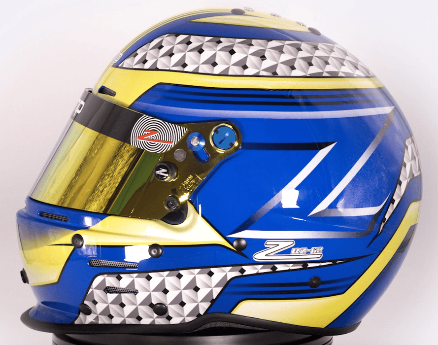 zamp rz 62 helmet blue / yellow